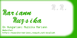 mariann muzsika business card